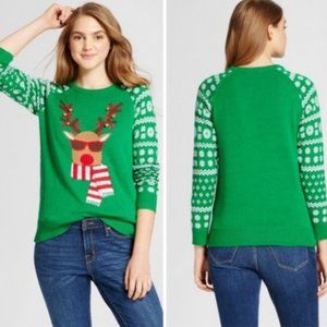 Christmas Reindeer Sweater with Real Bells